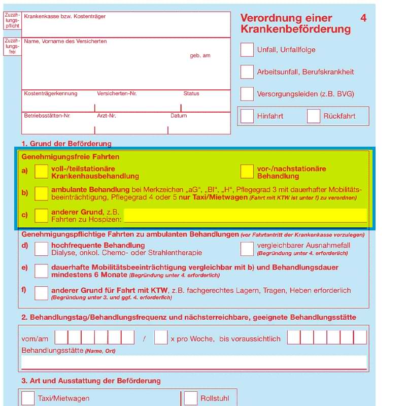 KT Schein - genehmigungsfreie Fahrten